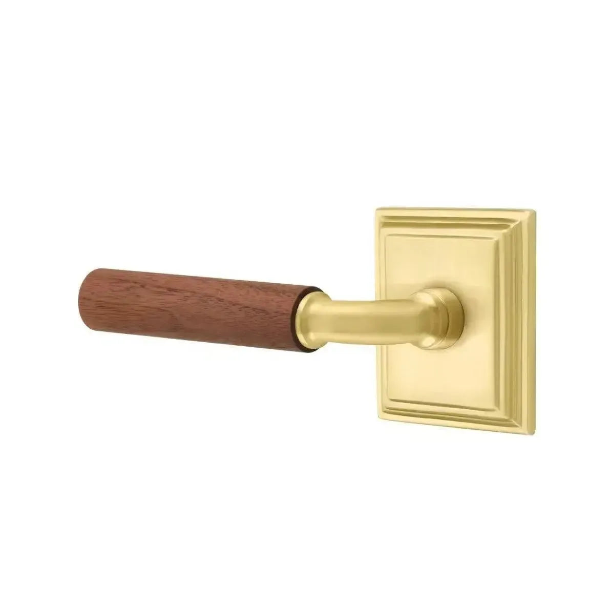 Emtek Select R-Bar Dark Walnut Lever with Wilshire Rosette in finish