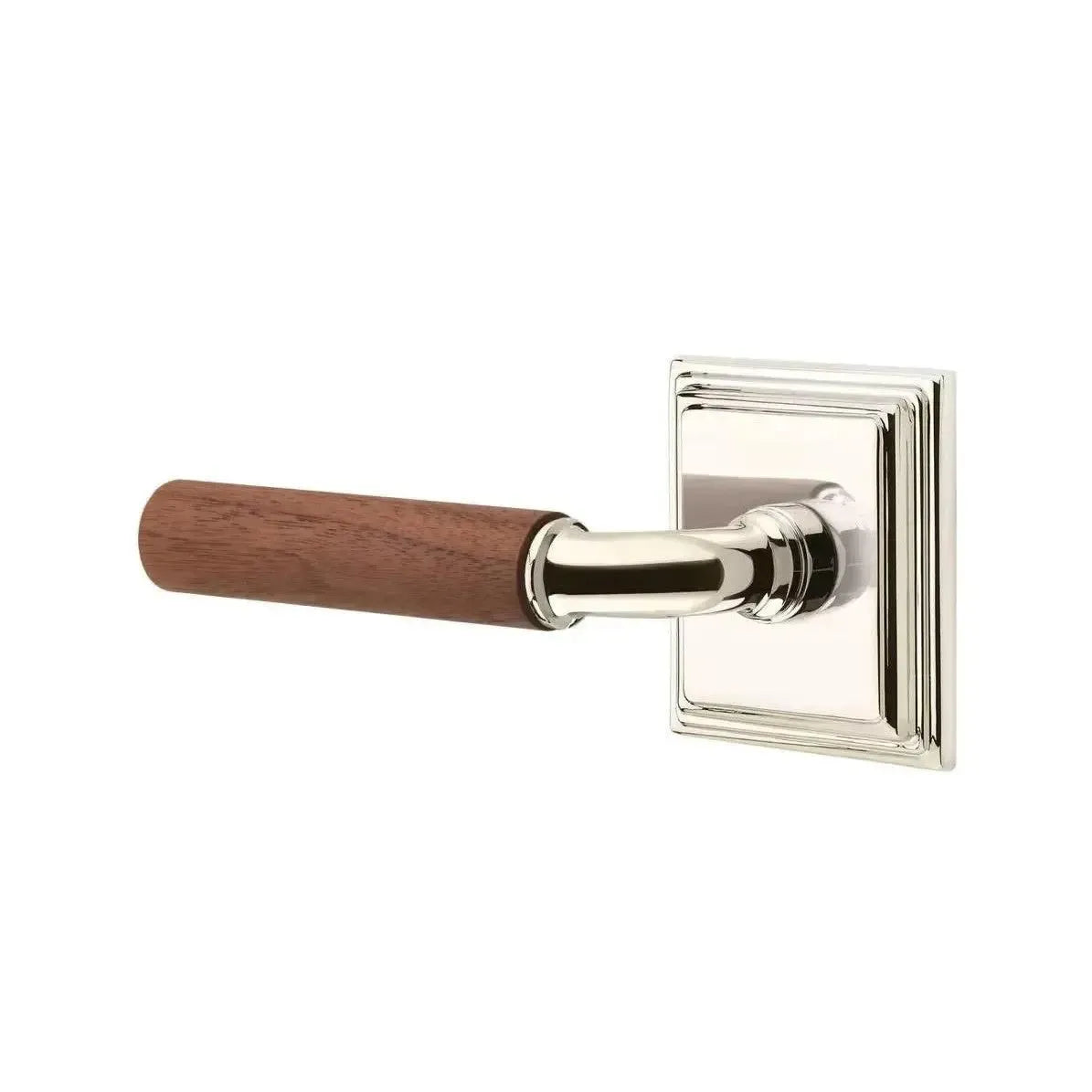 Emtek Select R-Bar Dark Walnut Lever with Wilshire Rosette in finish
