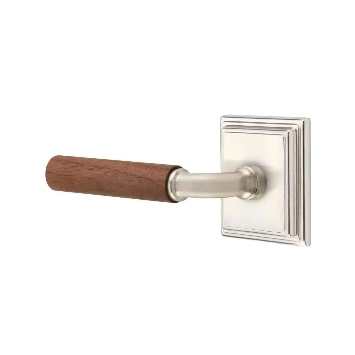Emtek Select R-Bar Dark Walnut Lever with Wilshire Rosette in finish