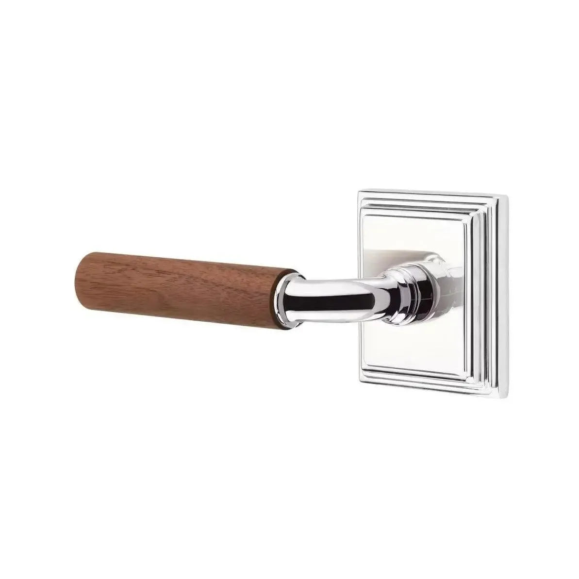 Emtek Select R-Bar Dark Walnut Lever with Wilshire Rosette in finish