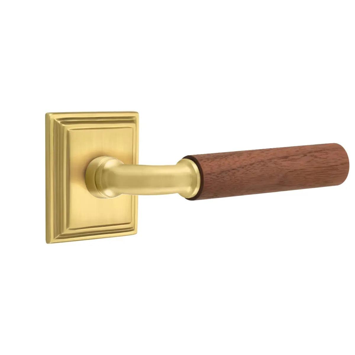 Emtek Select R-Bar Dark Walnut Lever with Wilshire Rosette French Antique