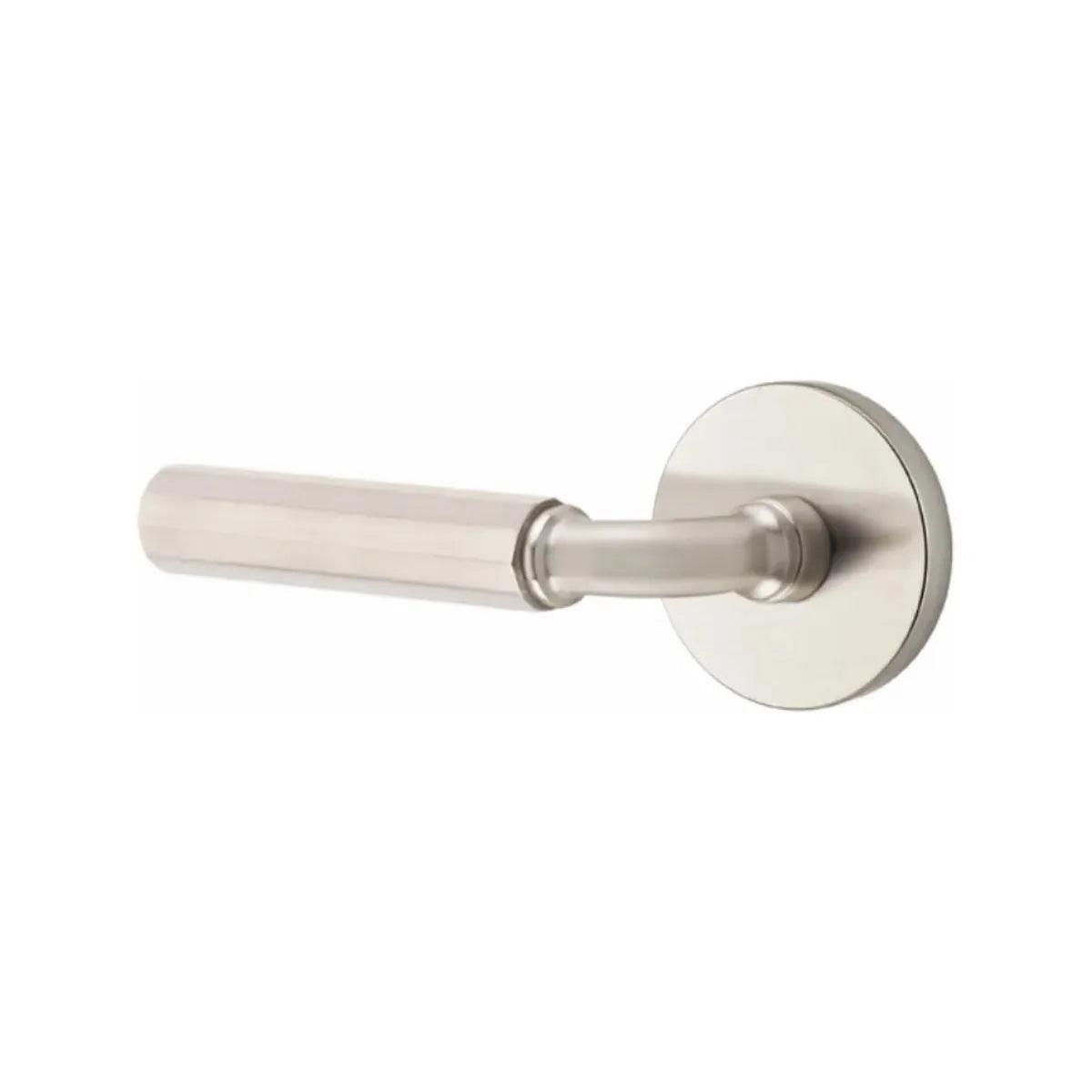 Emtek Select R-Bar Faceted Lever with Disk Rosette in finish