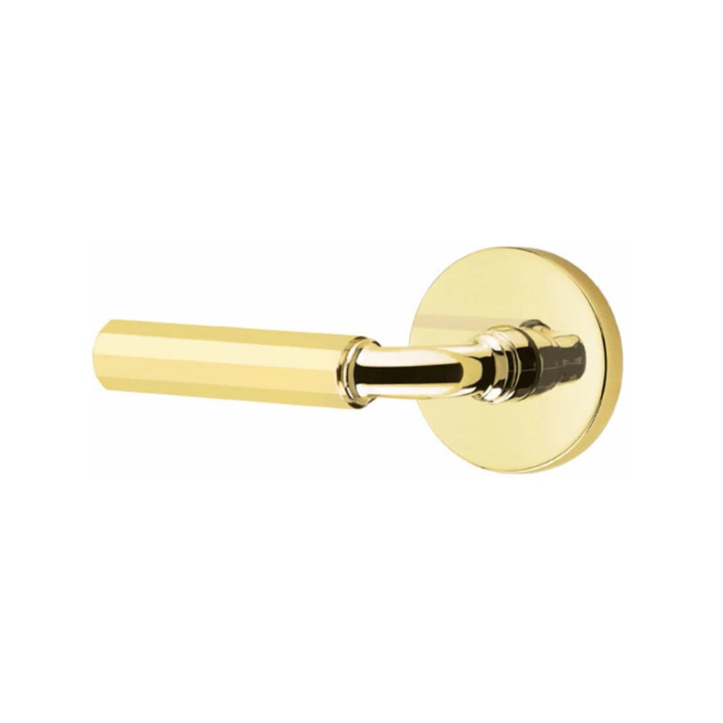 Emtek Select R-Bar Faceted Lever with Disk Rosette in finish