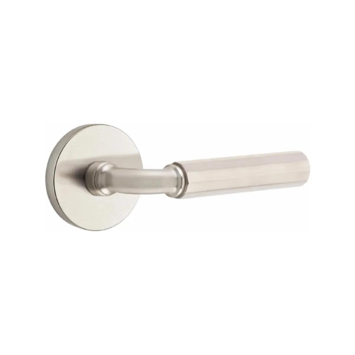 Emtek Select R-Bar Faceted Lever with Disk Rosette in finish