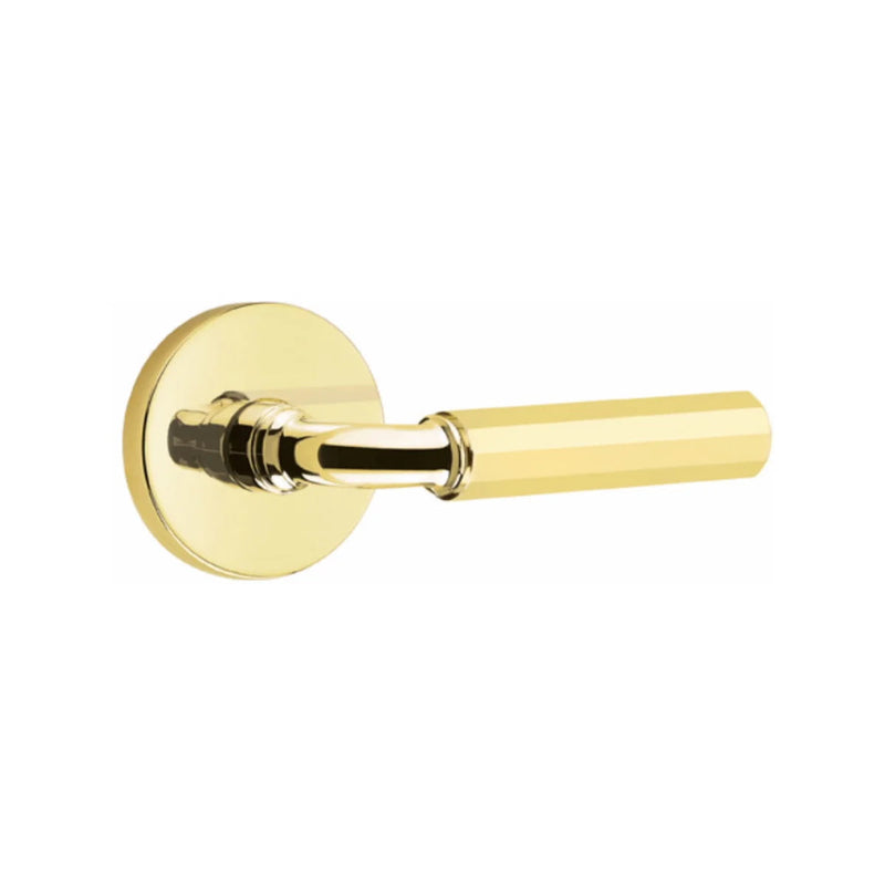 Emtek Select R-Bar Faceted Lever with Disk Rosette in finish