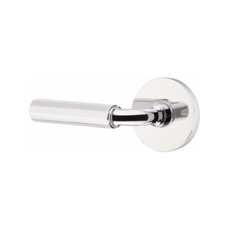 Emtek Select R-Bar Faceted Lever with Disk Rosette in finish