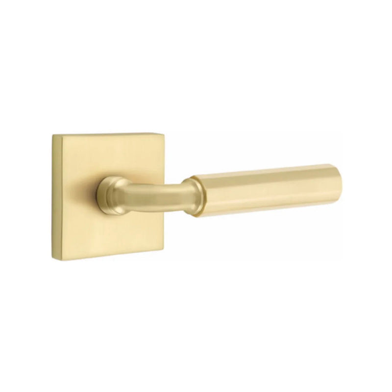 Emtek Select R-Bar Faceted Lever with Square Rosette in finish