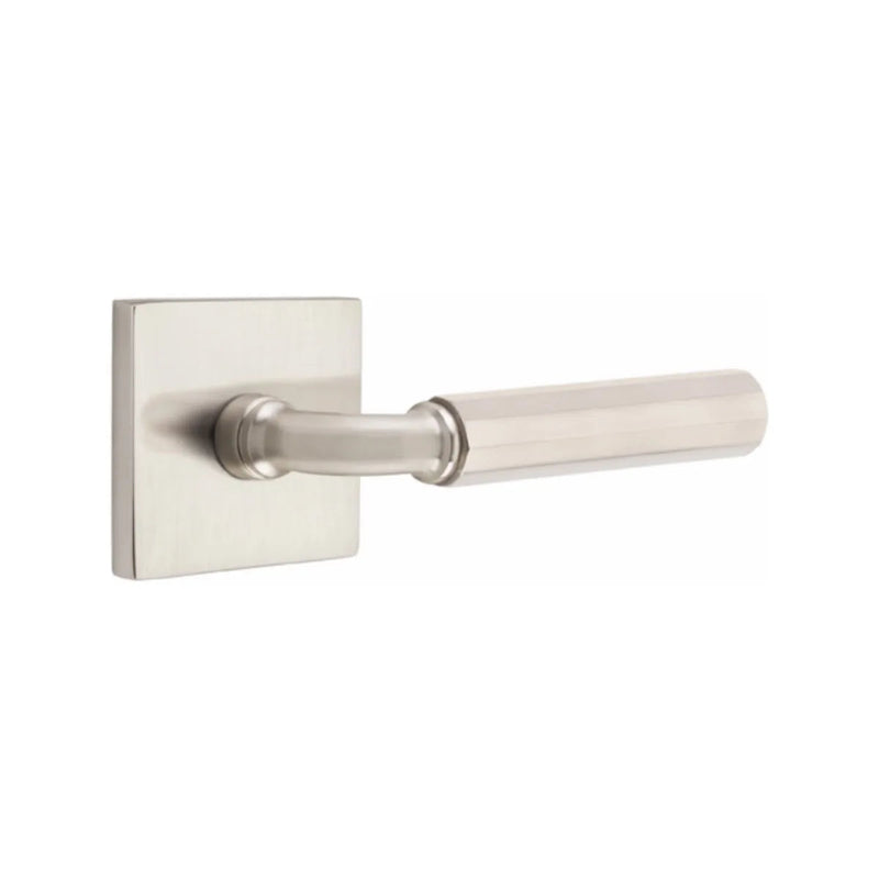 Emtek Select R-Bar Faceted Lever with Square Rosette in finish