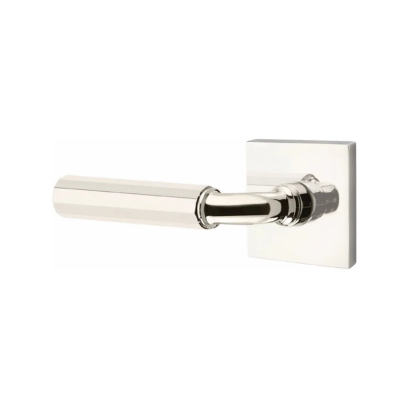 Emtek Select R-Bar Faceted Lever with Square Rosette in finish