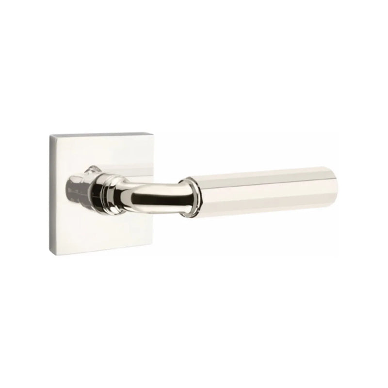 Emtek Select R-Bar Faceted Lever with Square Rosette in finish