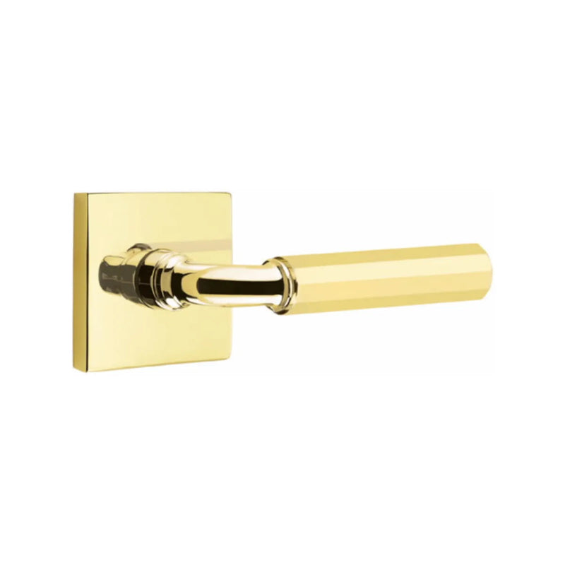 Emtek Select R-Bar Faceted Lever with Square Rosette in finish