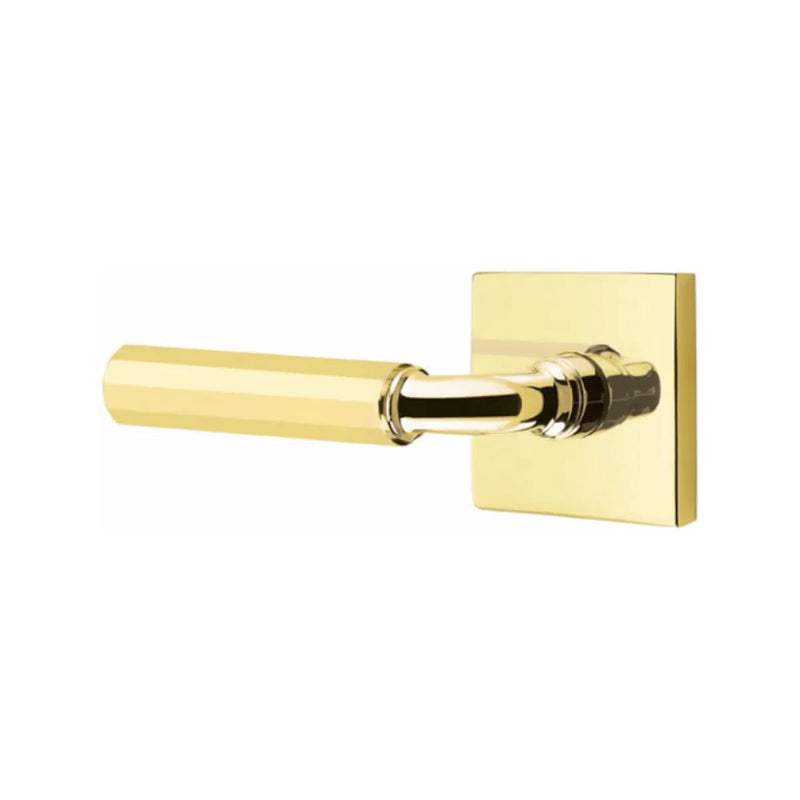 Emtek Select R-Bar Faceted Lever with Square Rosette in finish