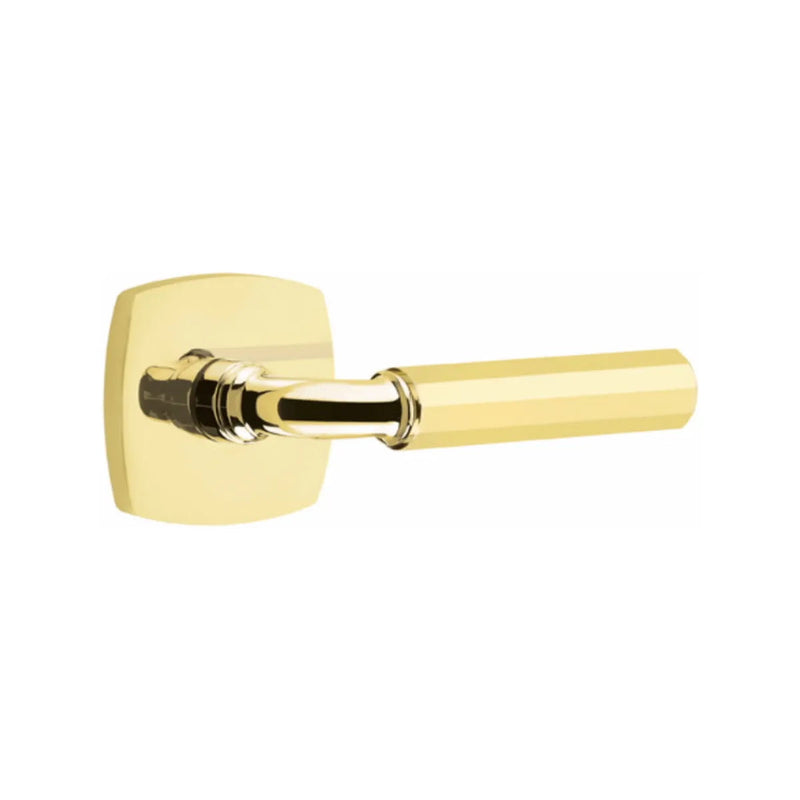 Emtek Select R-Bar Faceted Lever with Urban Modern Rosette in finish