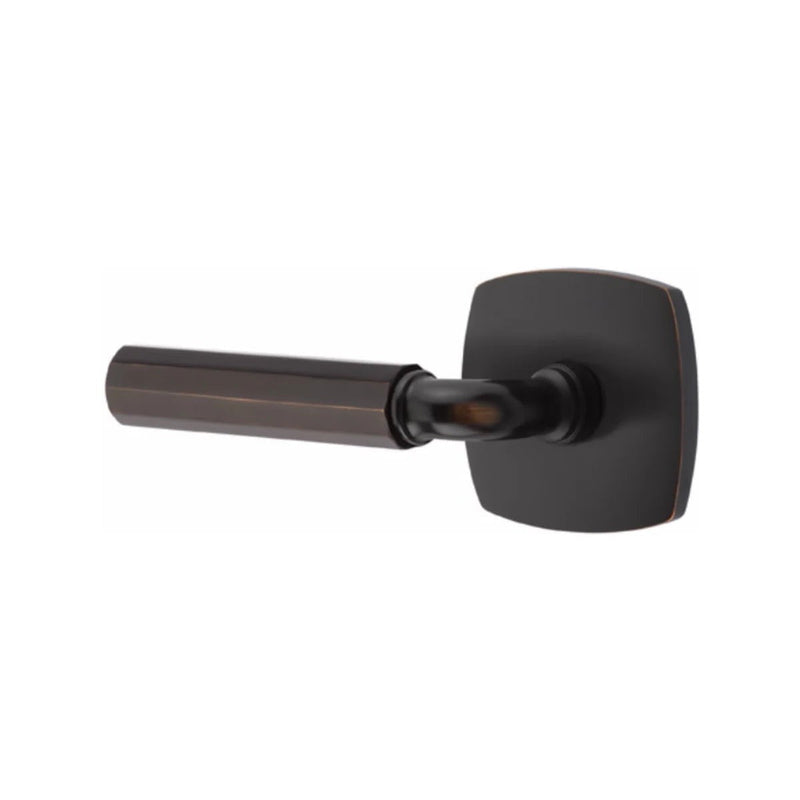 Emtek Select R-Bar Faceted Lever with Urban Modern Rosette in finish