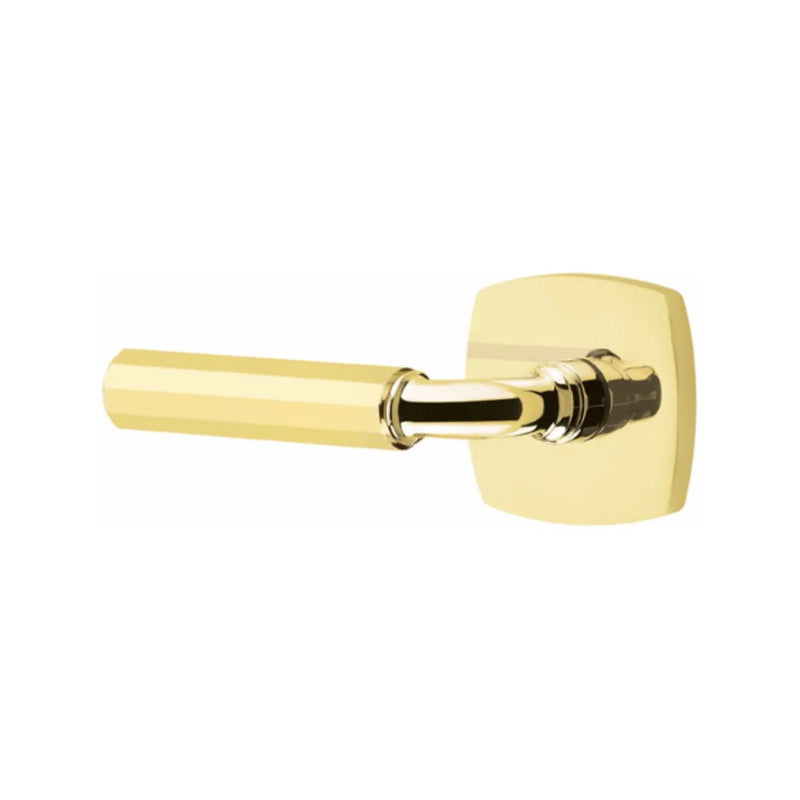 Emtek Select R-Bar Faceted Lever with Urban Modern Rosette in finish