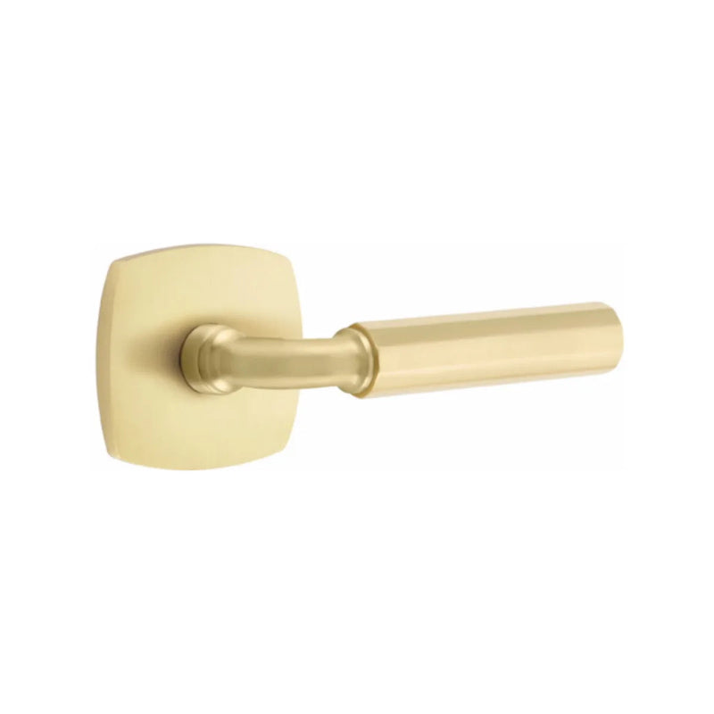 Emtek Select R-Bar Faceted Lever with Urban Modern Rosette in finish