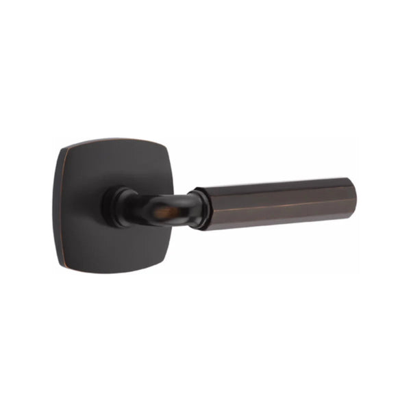 Emtek Select R-Bar Faceted Lever with Urban Modern Rosette in finish