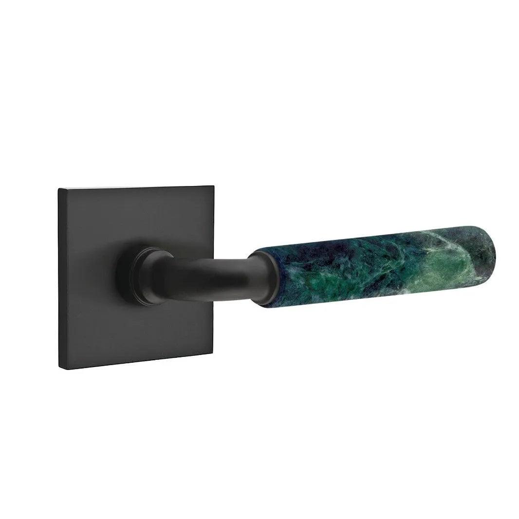 Emtek Select R-Bar Green Marble Lever with Square Rosette 