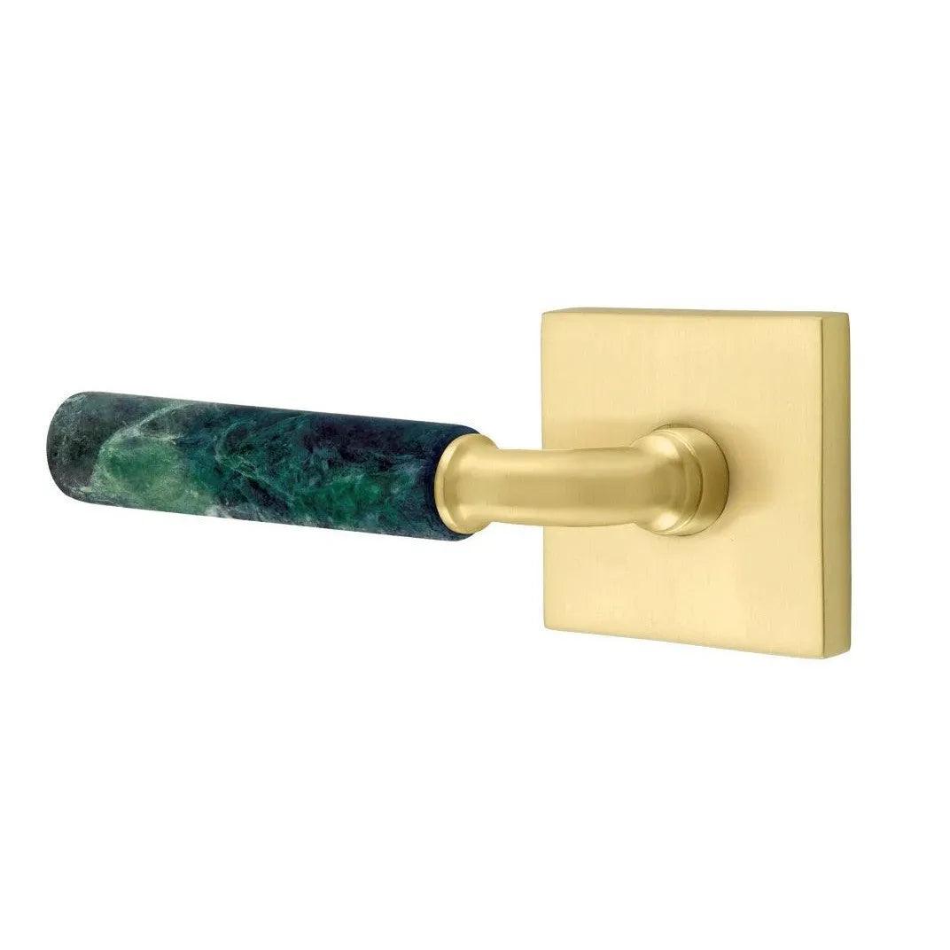 Emtek Select R-Bar Green Marble Lever with Square Rosette 