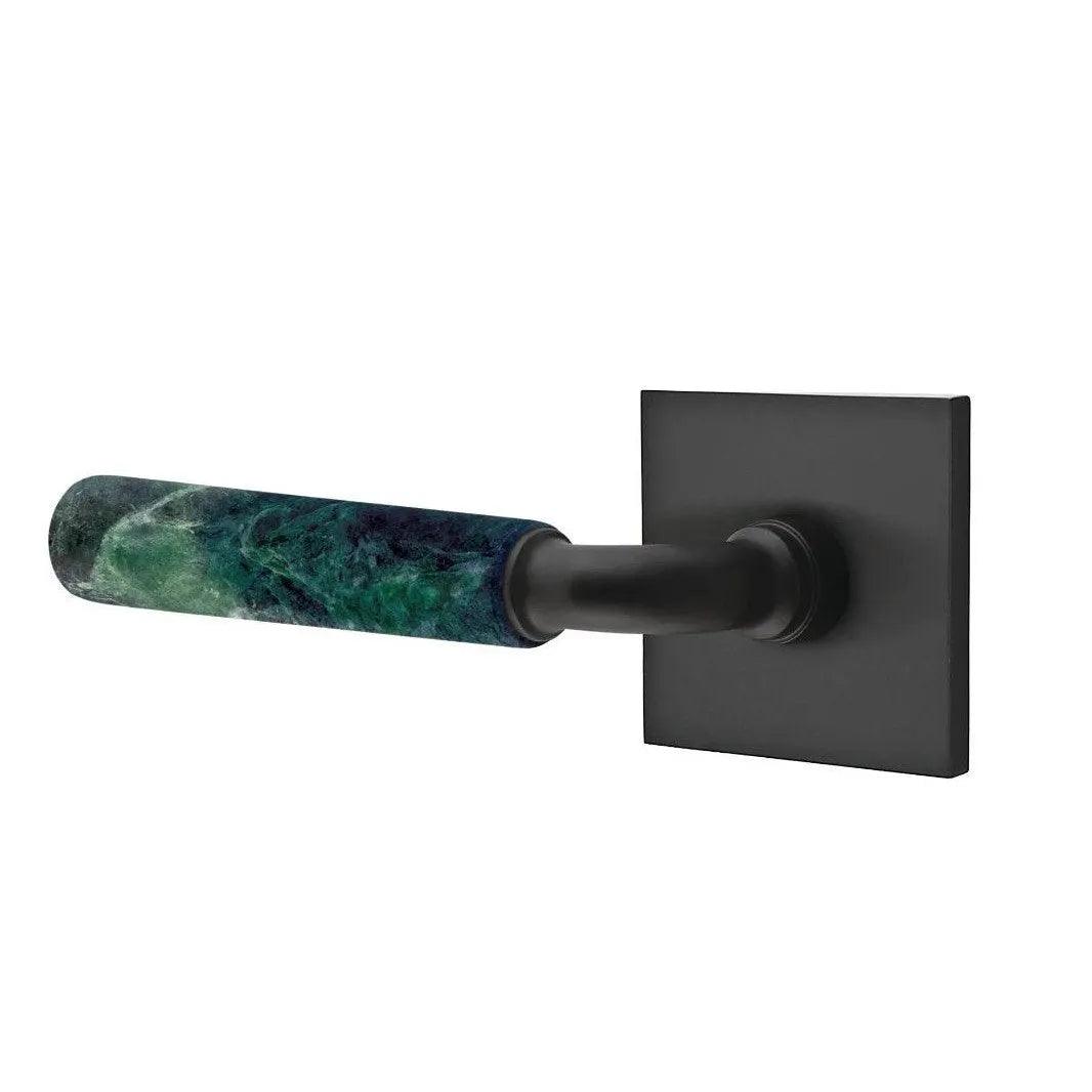 Emtek Select R-Bar Green Marble Lever with Square Rosette 