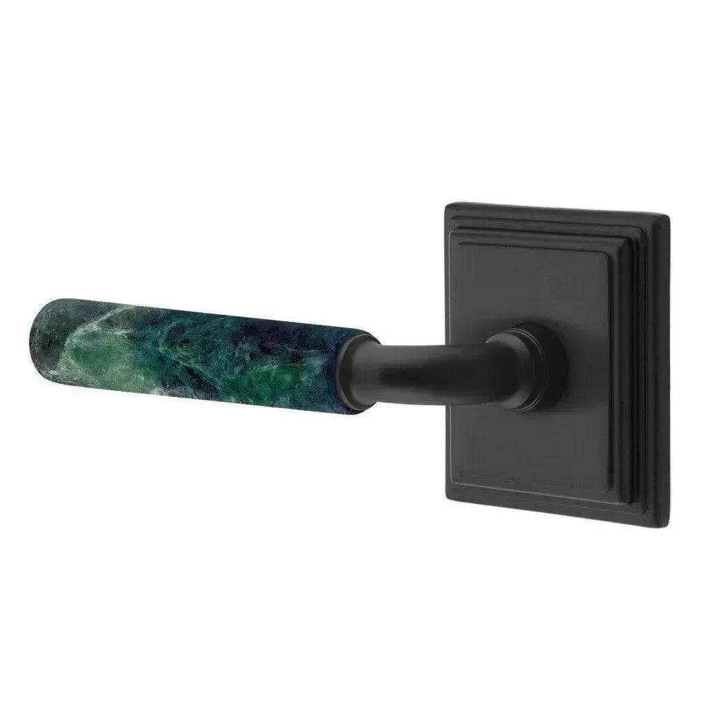 EmtekEmtek Select R-Bar Green Marble Lever with Wilshire Rosette in 