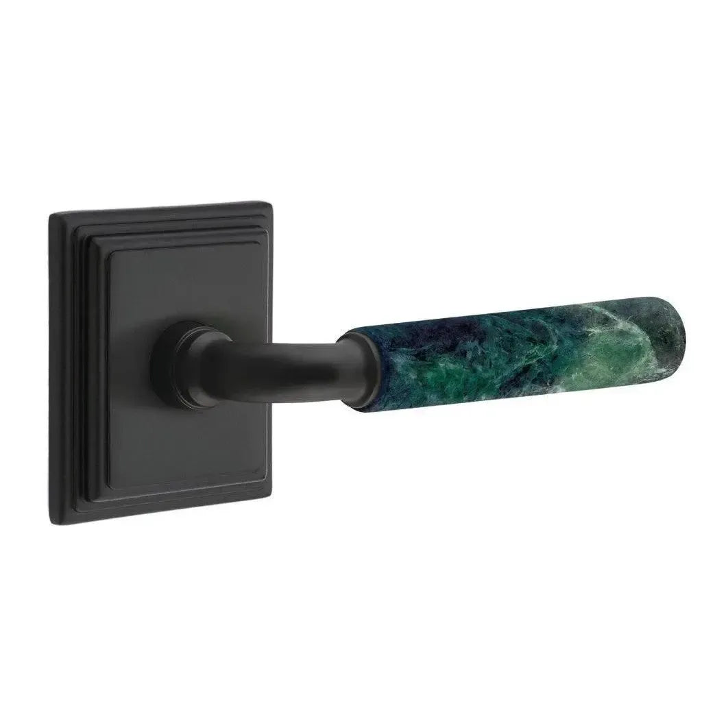 EmtekEmtek Select R-Bar Green Marble Lever with Wilshire Rosette in 
