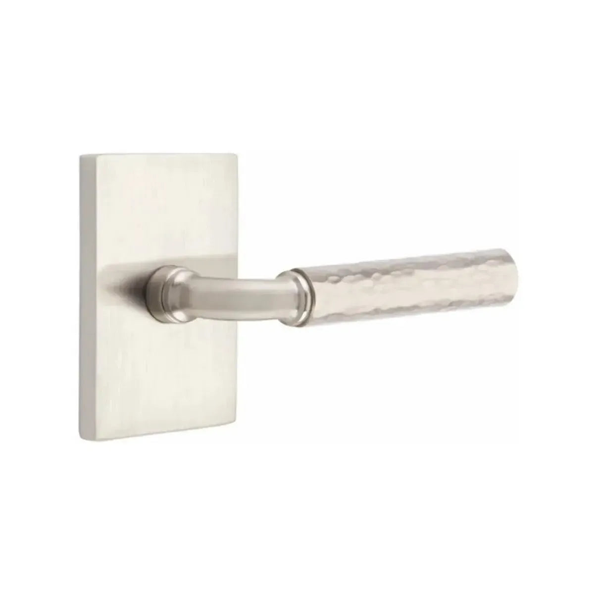 EmtekEmtek Select R-Bar Hammered Lever with Modern Rectangular Rosette in 
