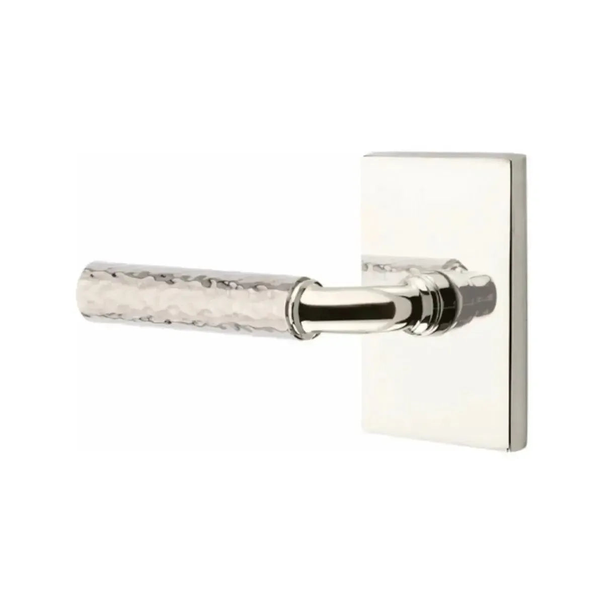 EmtekEmtek Select R-Bar Hammered Lever with Modern Rectangular Rosette in 
