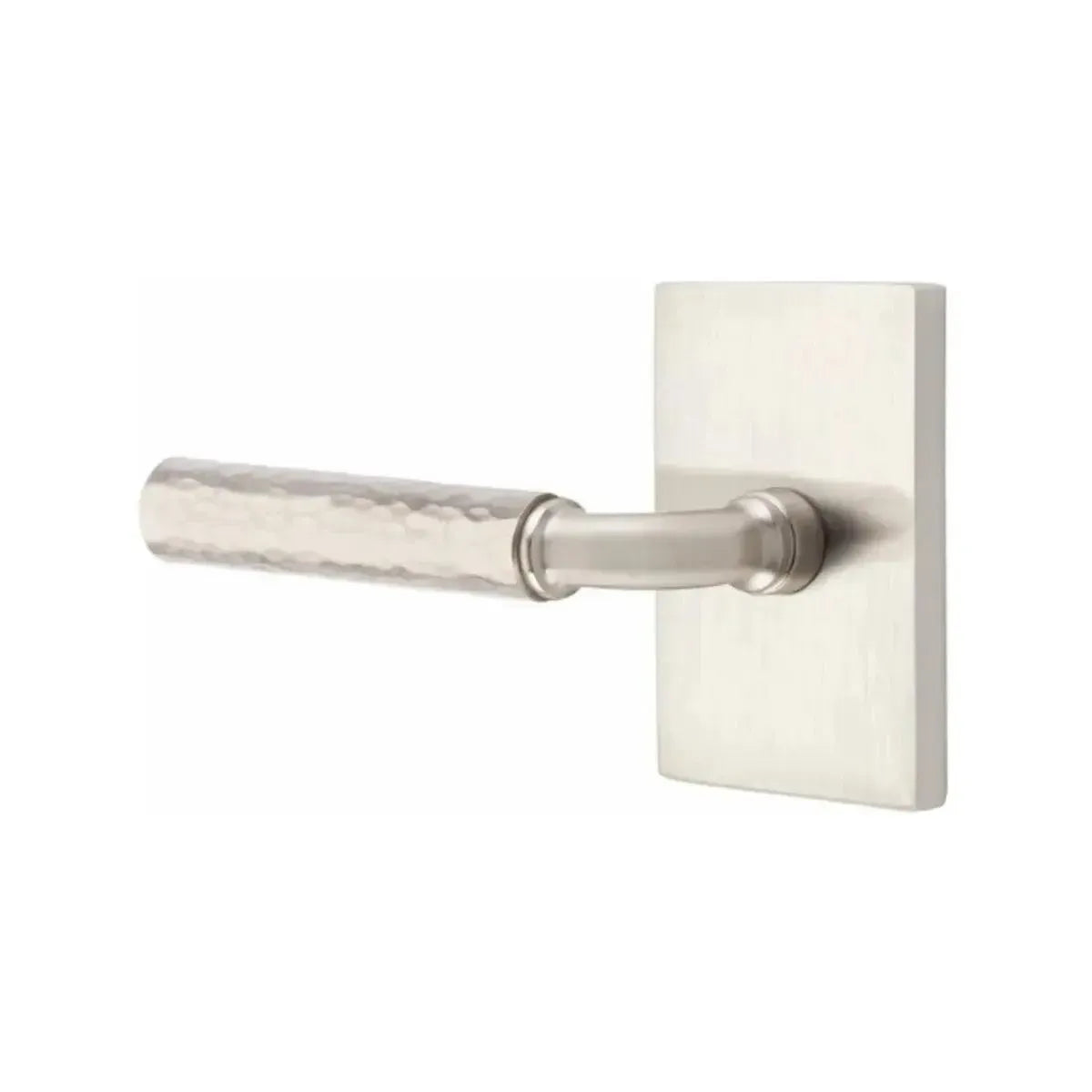 EmtekEmtek Select R-Bar Hammered Lever with Modern Rectangular Rosette in 
