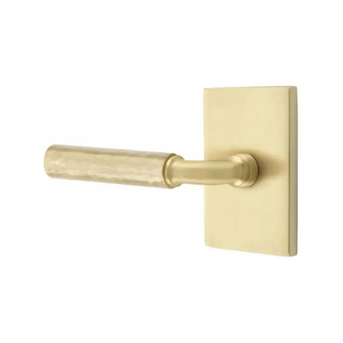 EmtekEmtek Select R-Bar Hammered Lever with Modern Rectangular Rosette in 