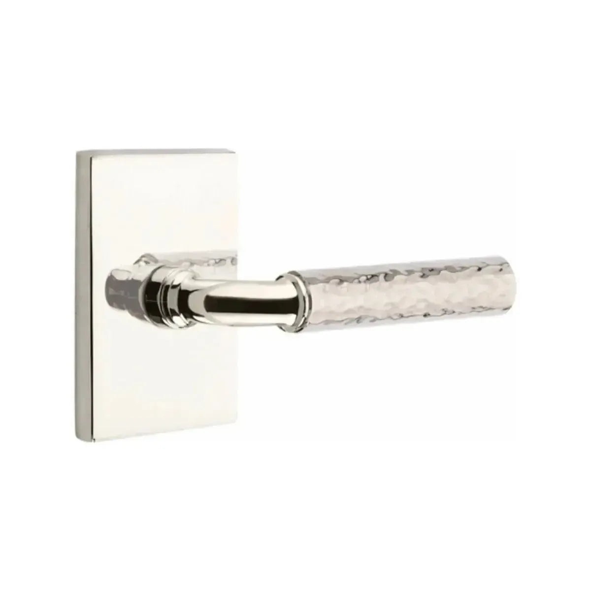 EmtekEmtek Select R-Bar Hammered Lever with Modern Rectangular Rosette in 