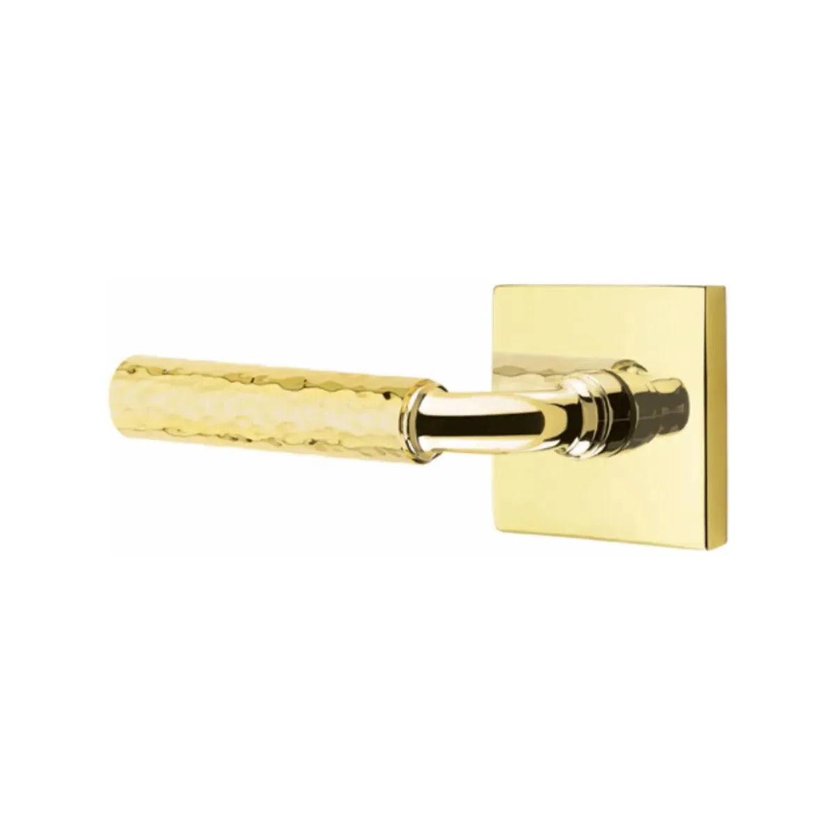 Emtek Select R-Bar Hammered Lever with Square Rosette in finish