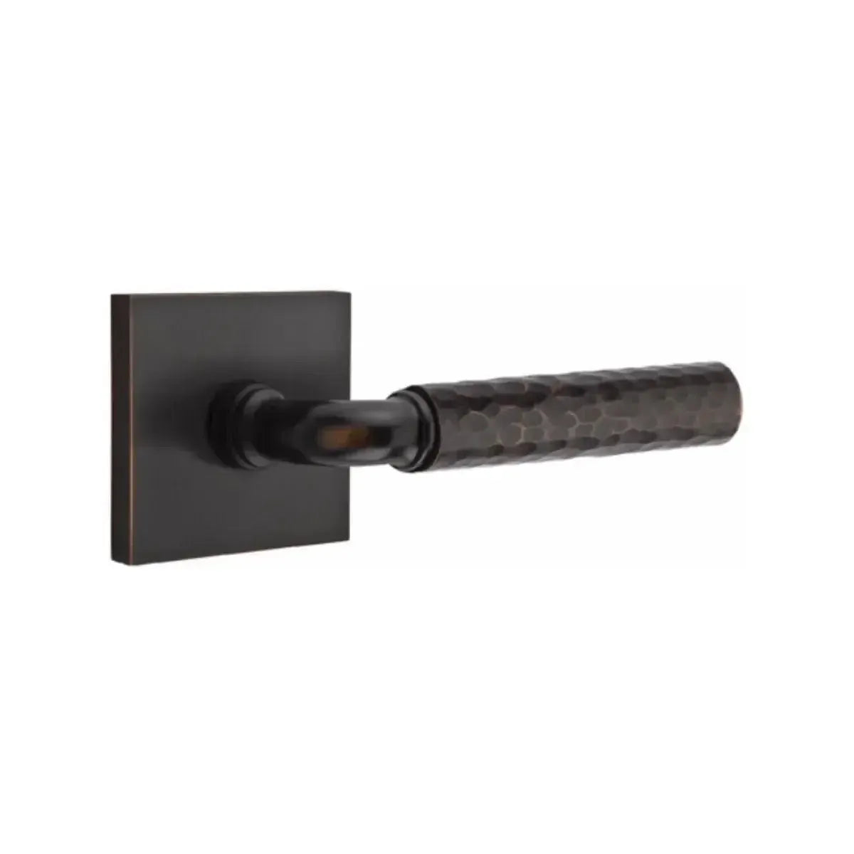 EmtekEmtek Select R-Bar Hammered Lever with Square Rosette in 