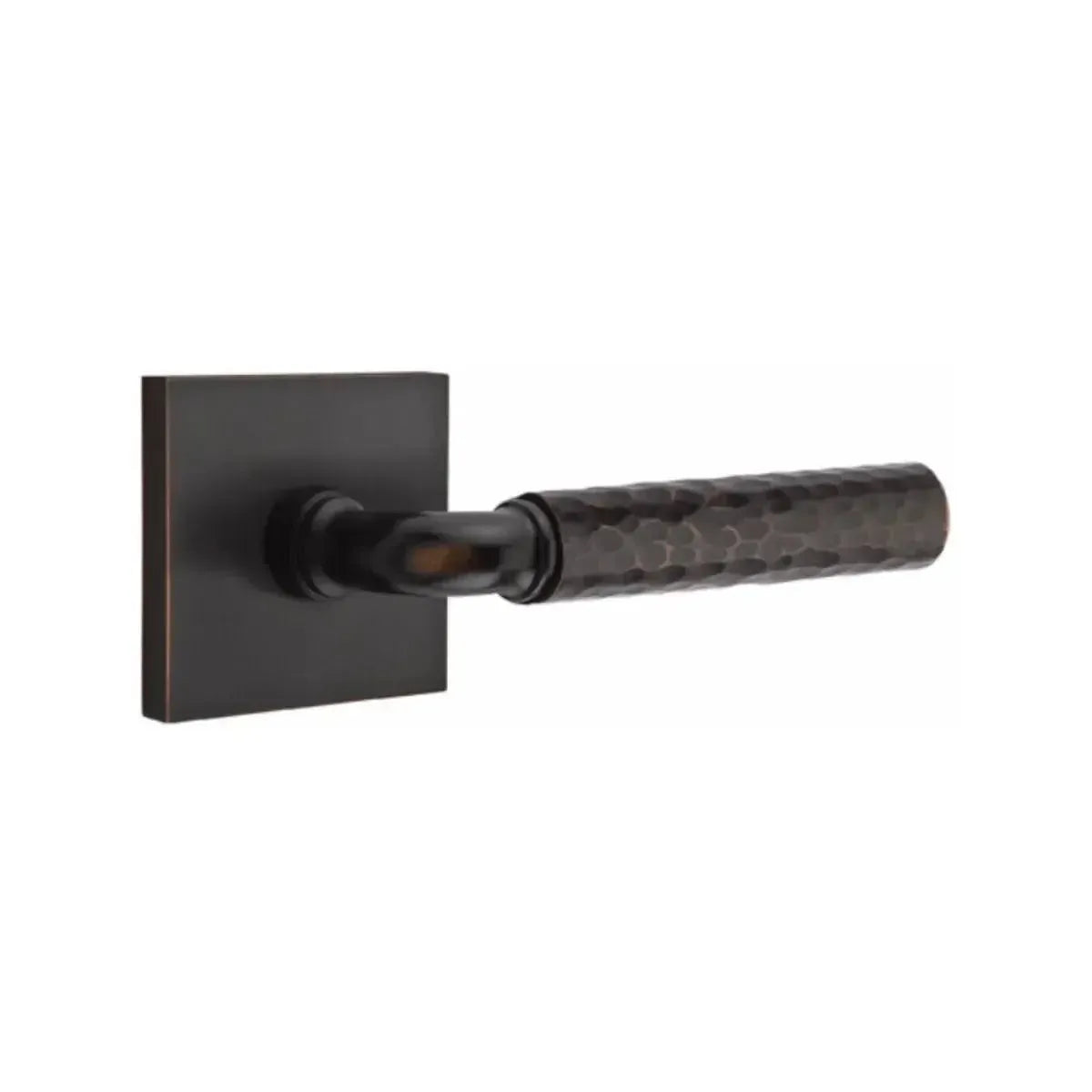 EmtekEmtek Select R-Bar Hammered Lever with Square Rosette in 