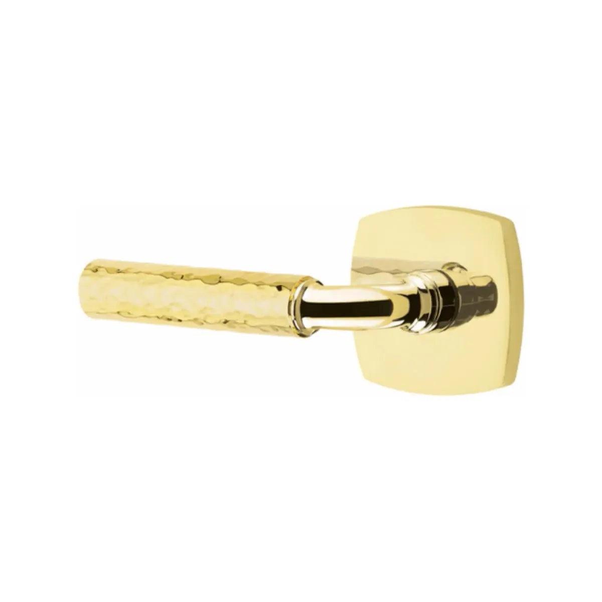 Emtek Select R-Bar Hammered Lever with Urban Modern Rosette in finish