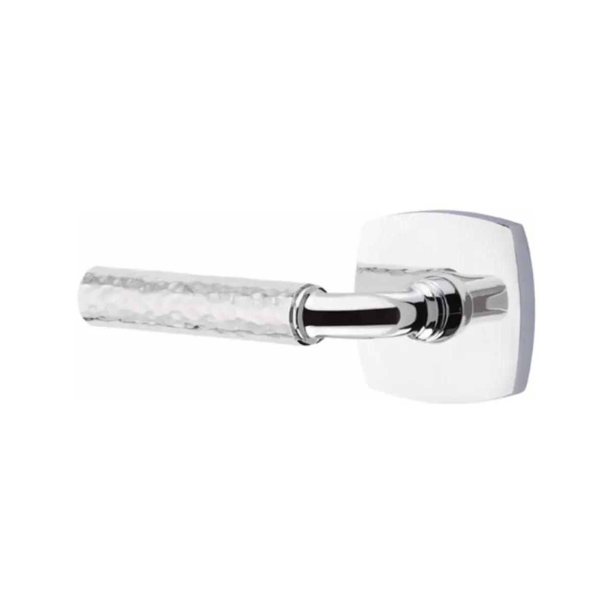 Emtek Select R-Bar Hammered Lever with Urban Modern Rosette in finish