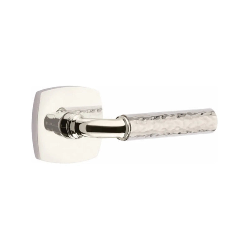 Emtek Select R-Bar Hammered Lever with Urban Modern Rosette in finish