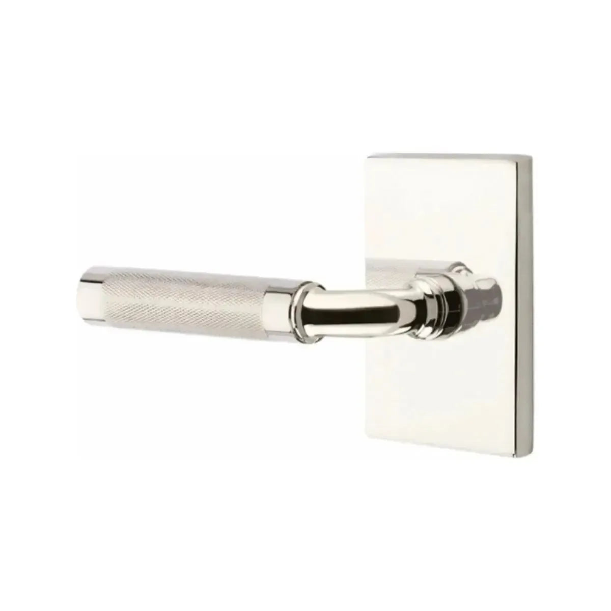 EmtekEmtek Select R-Bar Knurled Lever with Modern Rectangular Rosette in 