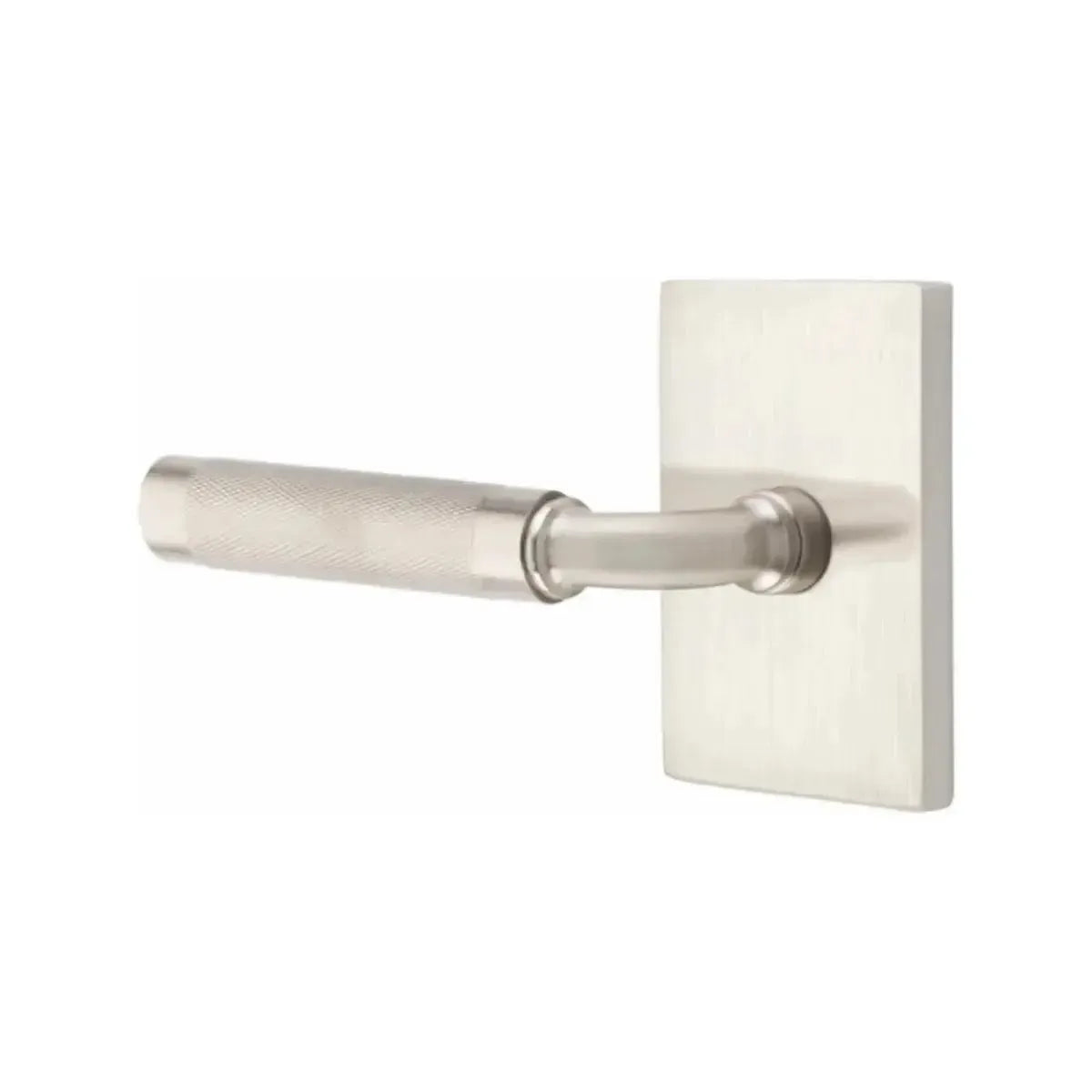 EmtekEmtek Select R-Bar Knurled Lever with Modern Rectangular Rosette in 