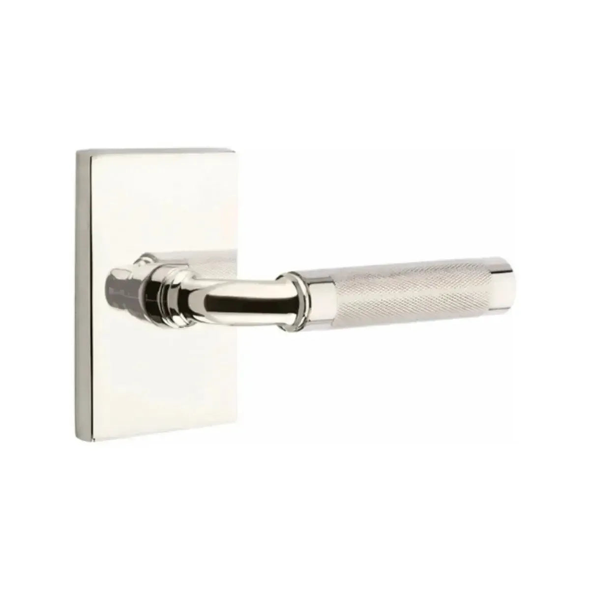 EmtekEmtek Select R-Bar Knurled Lever with Modern Rectangular Rosette in 