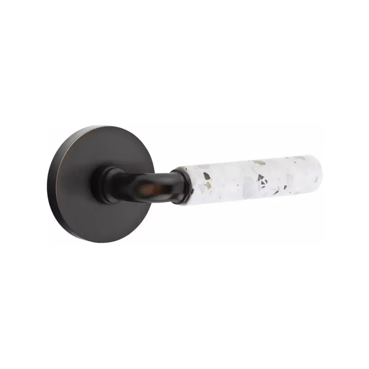 EmtekEmtek Select R-Bar Terrazzo Lever with Disk Rosette in 