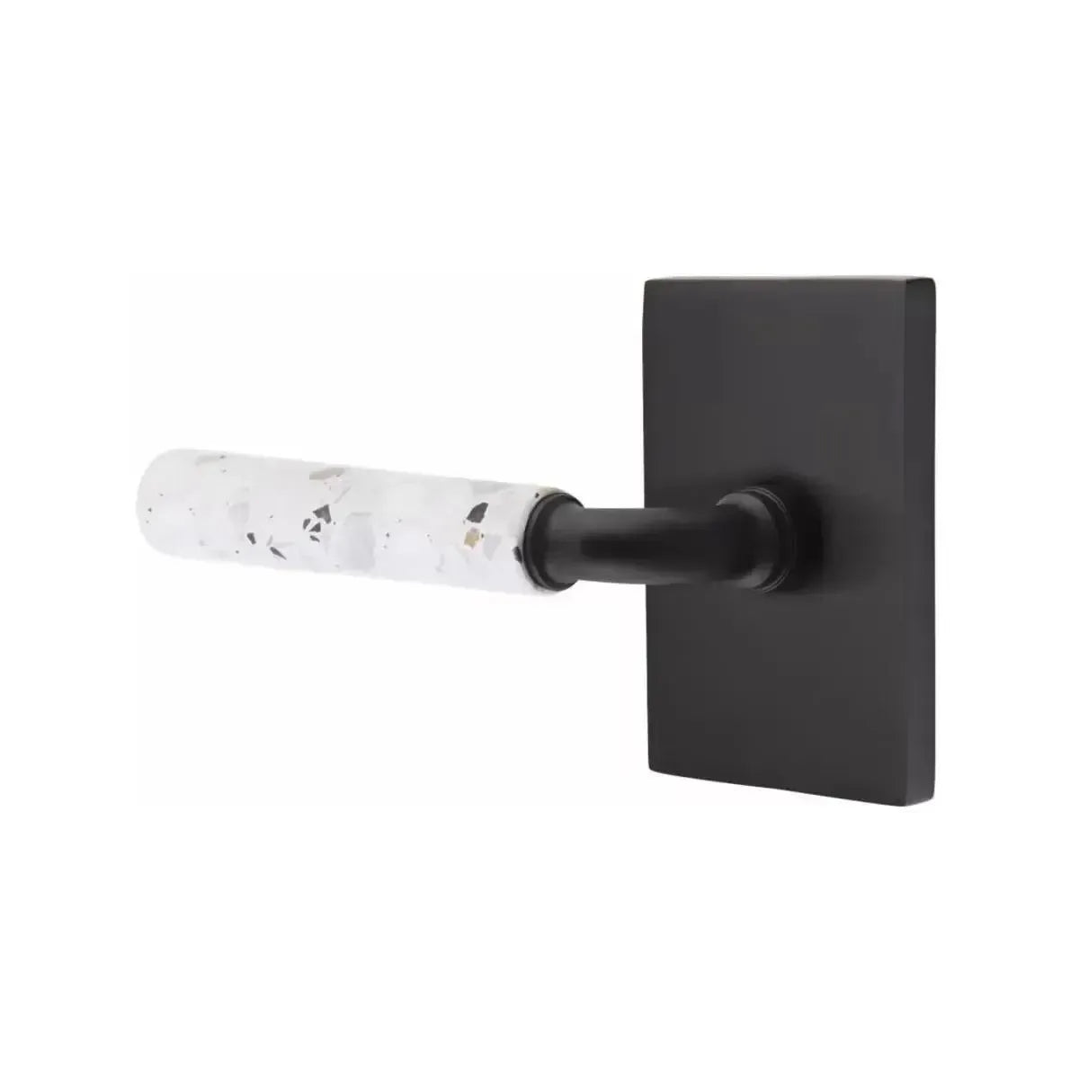 EmtekEmtek Select R-Bar Terrazzo Lever with Modern Rectangular Rosette in 