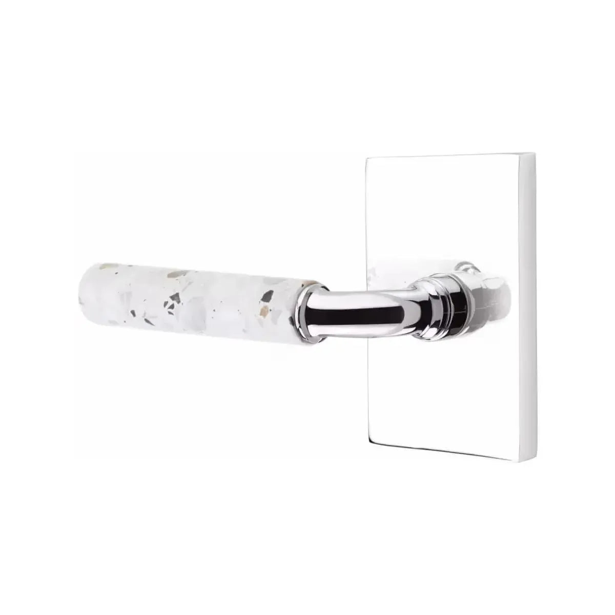 EmtekEmtek Select R-Bar Terrazzo Lever with Modern Rectangular Rosette in 