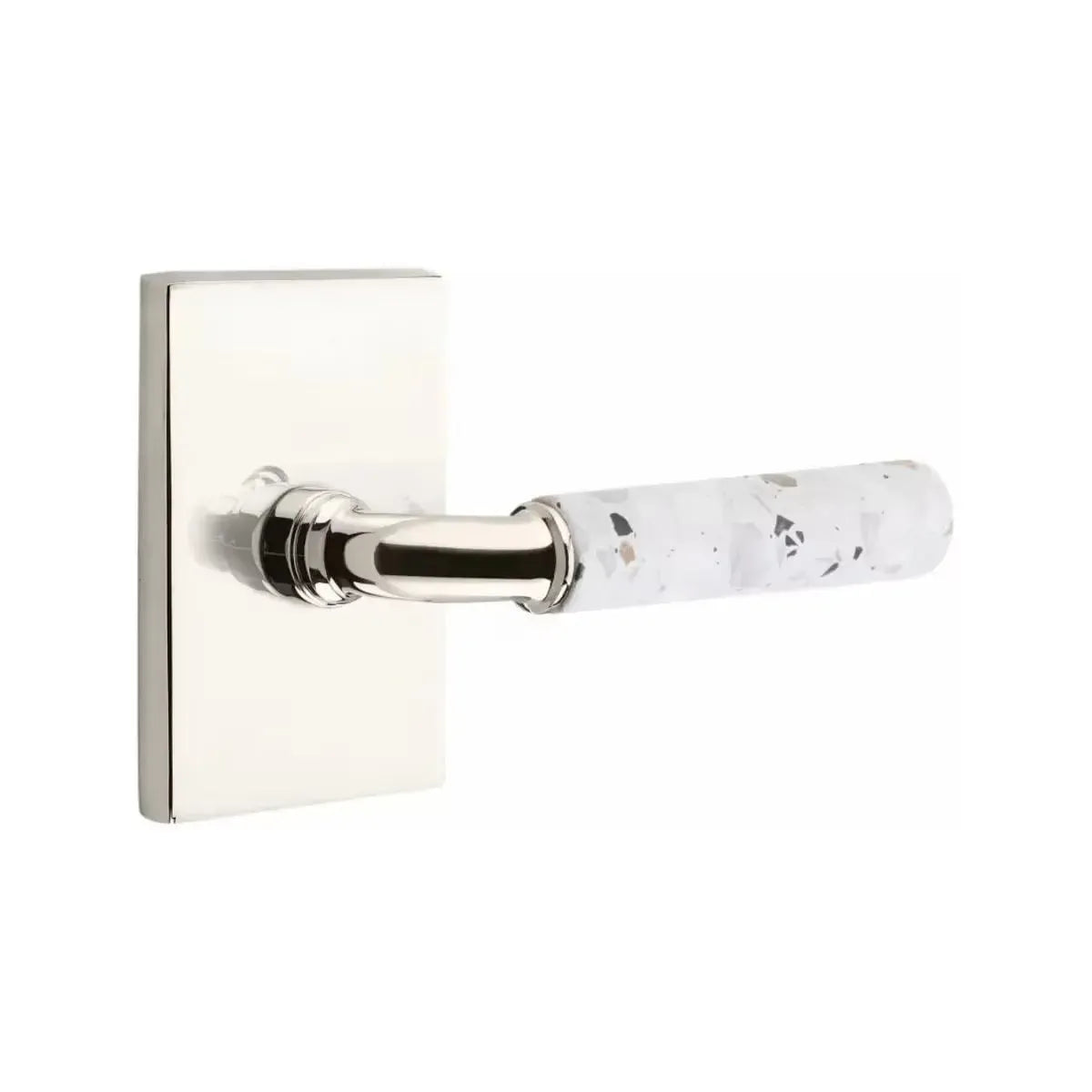 EmtekEmtek Select R-Bar Terrazzo Lever with Modern Rectangular Rosette in 
