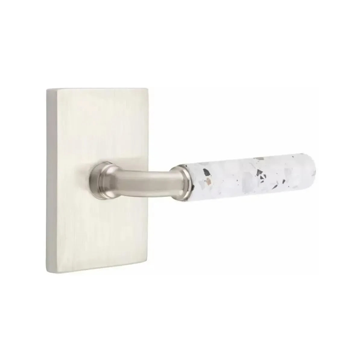 EmtekEmtek Select R-Bar Terrazzo Lever with Modern Rectangular Rosette in 