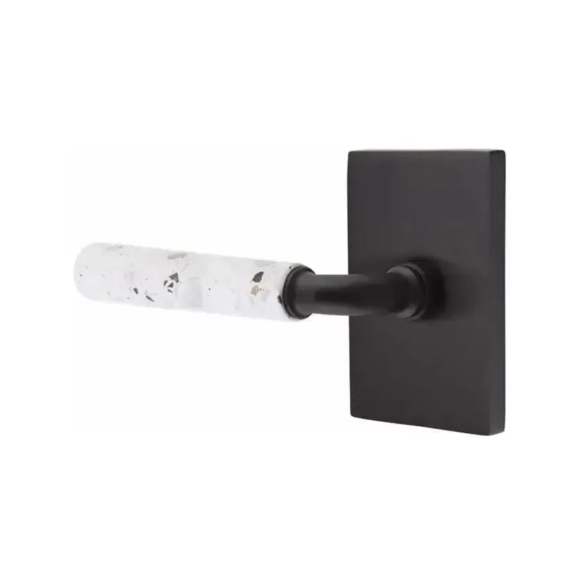 EmtekEmtek Select R-Bar Terrazzo Lever with Modern Rectangular Rosette in 