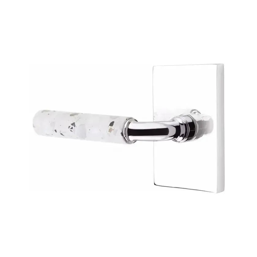 EmtekEmtek Select R-Bar Terrazzo Lever with Modern Rectangular Rosette in 