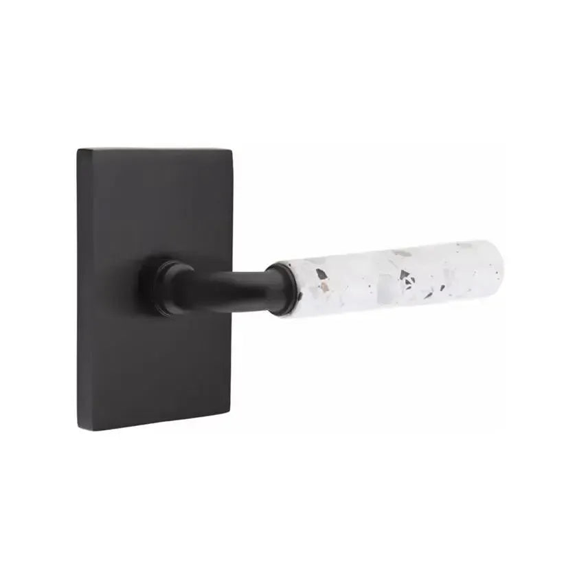 EmtekEmtek Select R-Bar Terrazzo Lever with Modern Rectangular Rosette in 