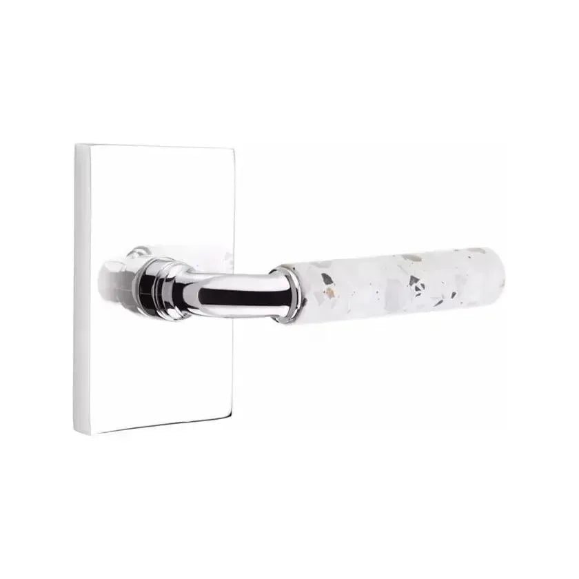 EmtekEmtek Select R-Bar Terrazzo Lever with Modern Rectangular Rosette in 