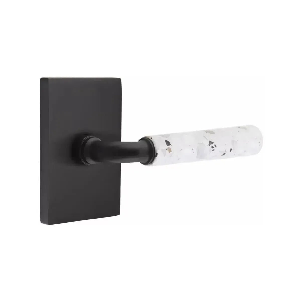 EmtekEmtek Select R-Bar Terrazzo Lever with Modern Rectangular Rosette in 